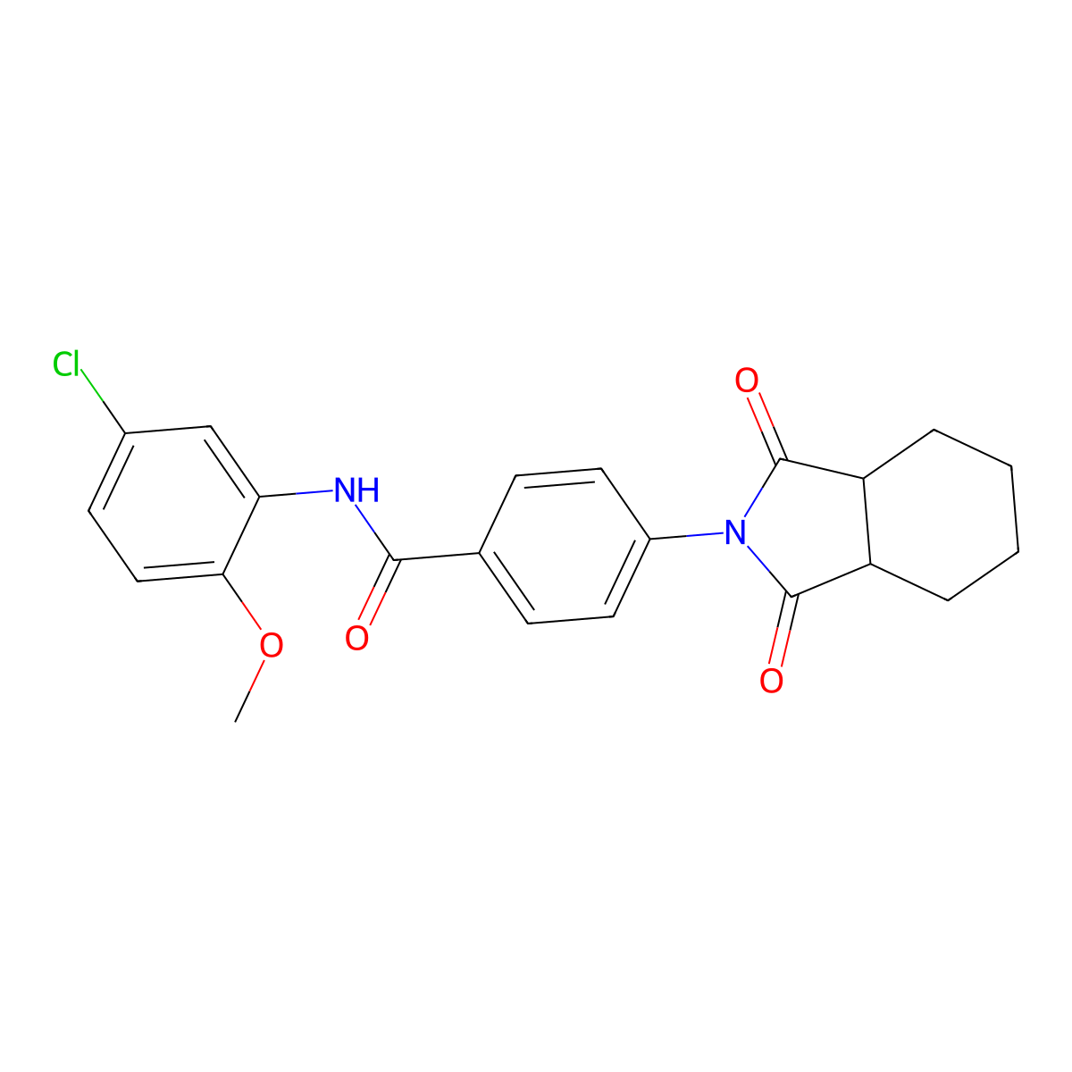 N-(5-chloro-2-methoxyphenyl)-4-(1,3-dioxo-3a,4,5,6,7,7a-hexahydroisoindol-2-yl)benzamide molecular structure, CAS 432496-72-5
