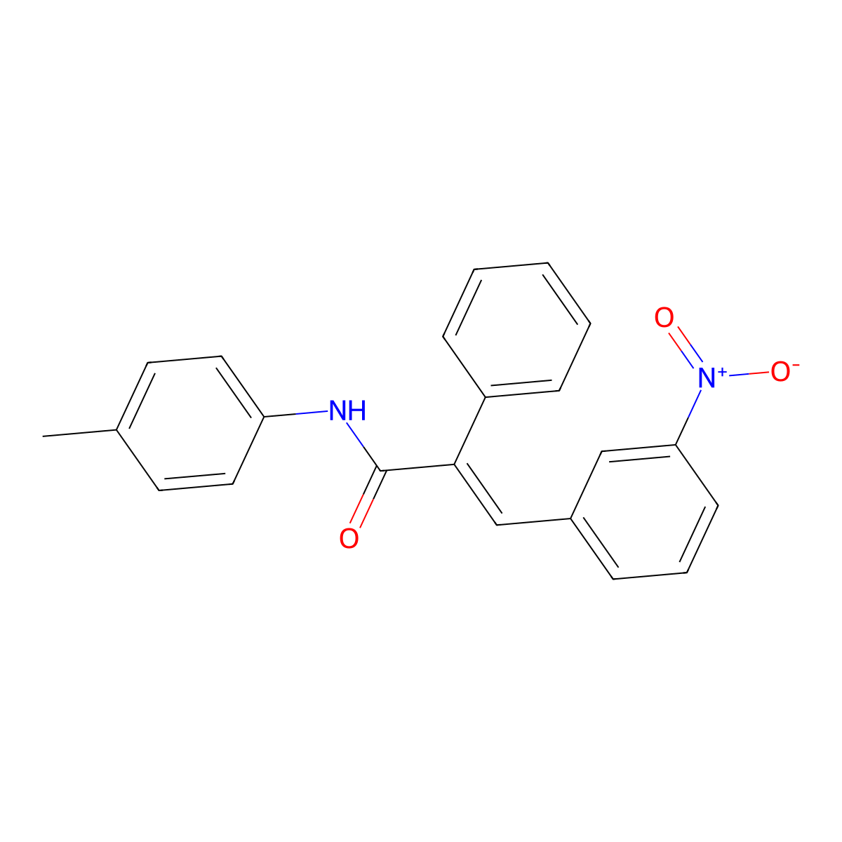 N-(4-methylphenyl)-3-(3-nitrophenyl)-2-phenylprop-2-enamide molecular structure, CAS 432496-82-7
