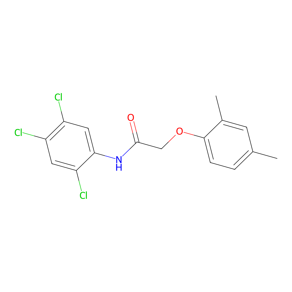 2-(2,4-dimethylphenoxy)-N-(2,4,5-trichlorophenyl)acetamide molecular structure, CAS 432496-93-0