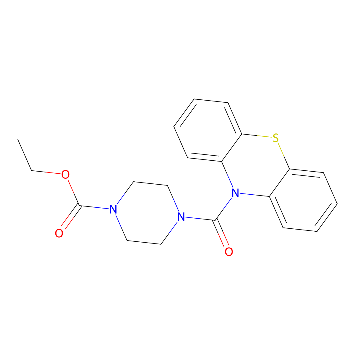 ethyl 4-(10H-phenothiazin-10-ylcarbonyl)-1-piperazinecarboxylate molecular structure, CAS 432497-13-7