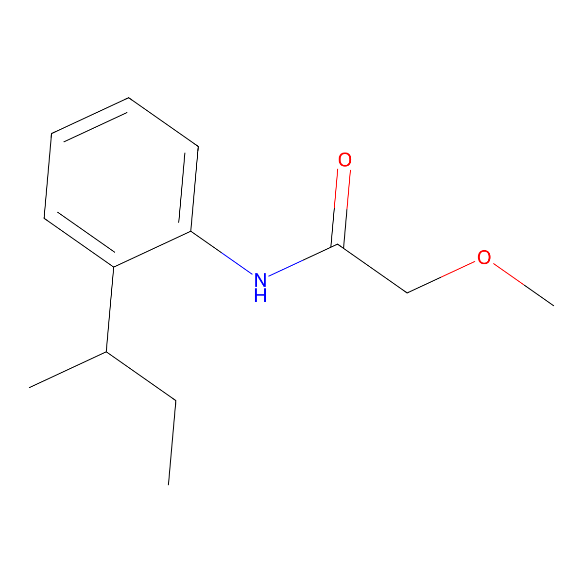 N-(2-sec-butylphenyl)-2-methoxyacetamide molecular structure, CAS 432497-24-0