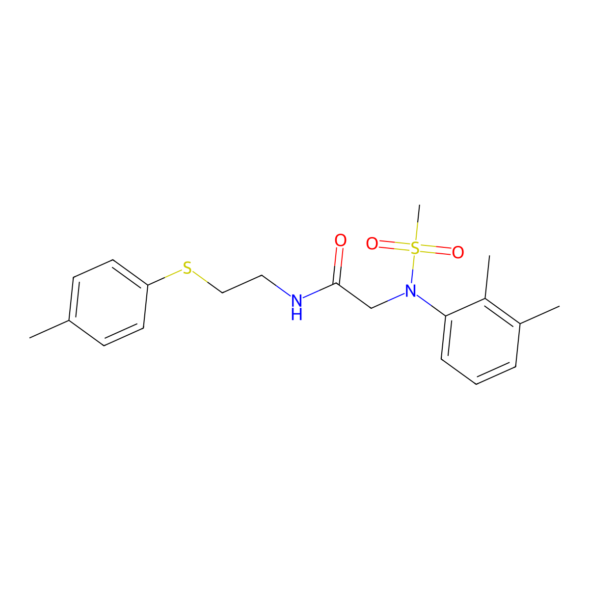 2-(2,3-dimethyl-N-methylsulfonylanilino)-N-[2-(4-methylphenyl)sulfanylethyl]acetamide molecular structure, CAS 432497-49-9