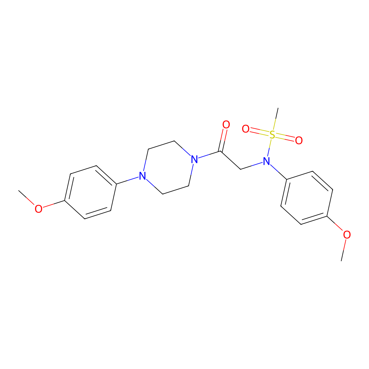 N-(4-methoxyphenyl)-N-{2-[4-(4-methoxyphenyl)piperazin-1-yl]-2-oxoethyl}methanesulfonamide molecular structure, CAS 432497-58-0