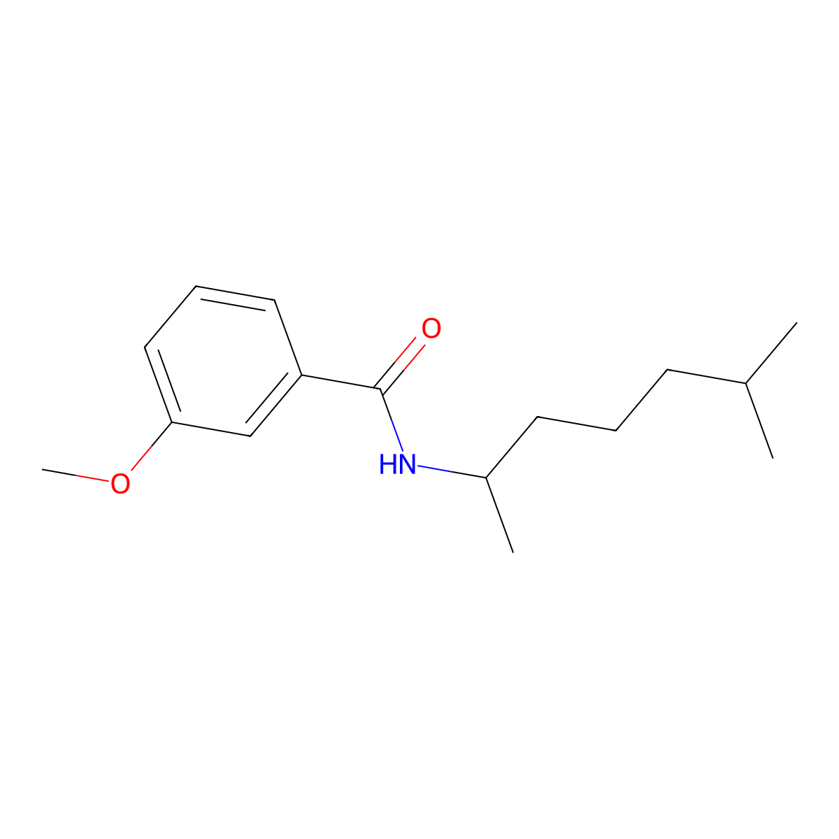 3-methoxy-N-(6-methylheptan-2-yl)benzamide molecular structure, CAS 432497-68-2
