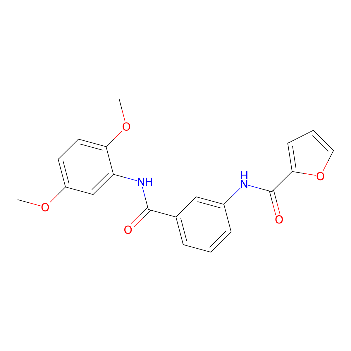 N-{3-[(2,5-dimethoxyanilino)carbonyl]phenyl}-2-furamide molecular structure, CAS 432497-69-3