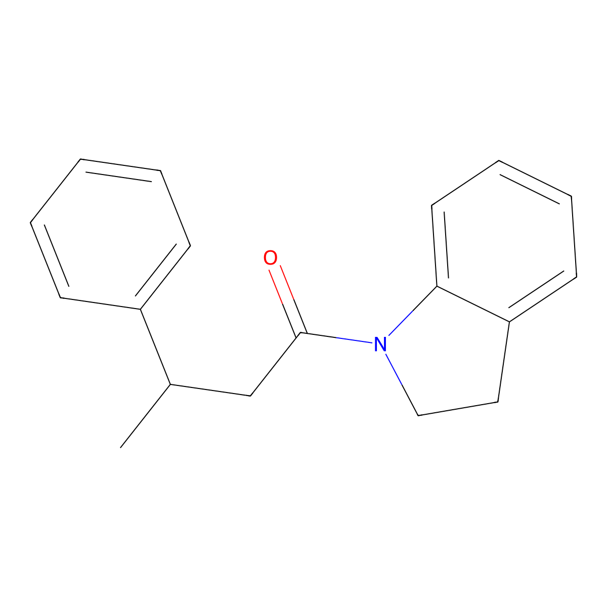 1-(2,3-dihydro-1H-indol-1-yl)-3-phenylbutan-1-one molecular structure, CAS 432497-78-4