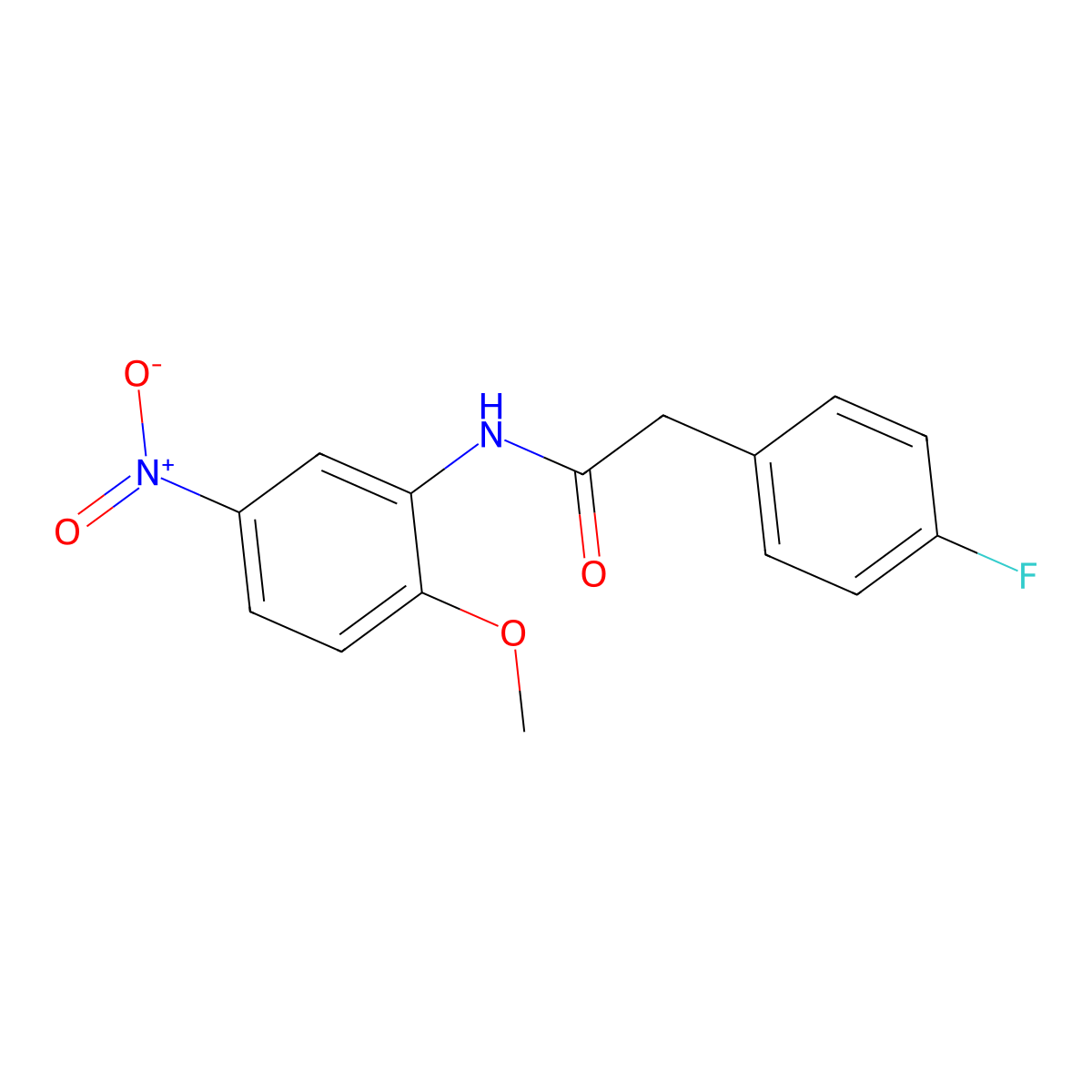 2-(4-fluorophenyl)-N-(2-methoxy-5-nitrophenyl)acetamide molecular structure, CAS 432497-81-9