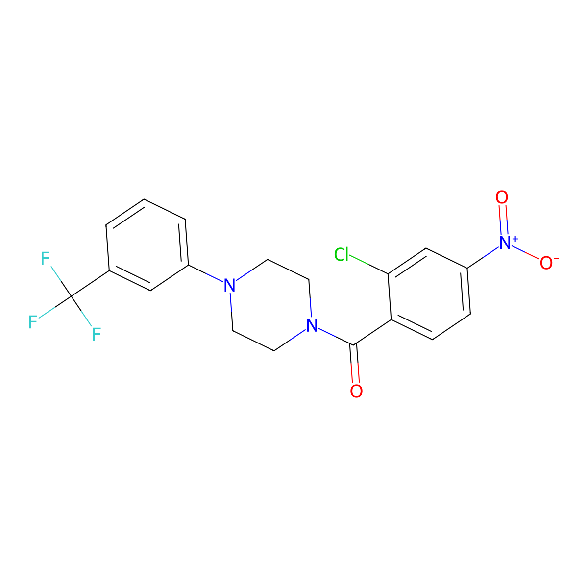 (2-Chloro-4-nitrophenyl)-[4-[3-(trifluoromethyl)phenyl]piperazin-1-yl]methanone molecular structure, CAS 432497-89-7