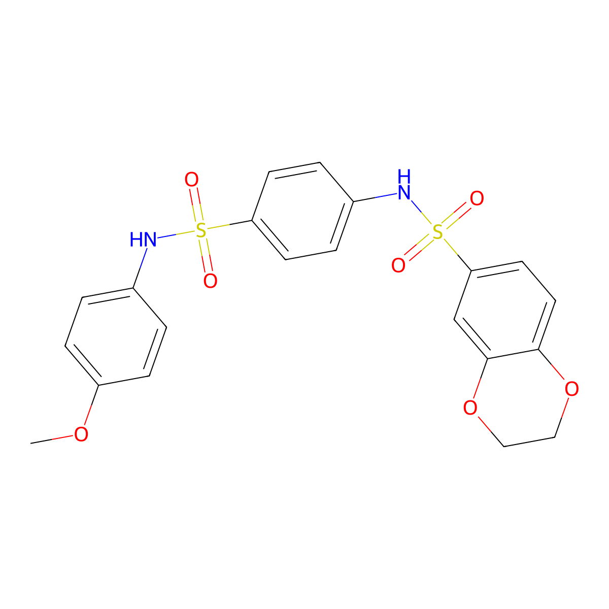 N-{4-[(4-methoxyphenyl)sulfamoyl]phenyl}-2,3-dihydro-1,4-benzodioxine-6-sulfonamide molecular structure, CAS 432498-04-9