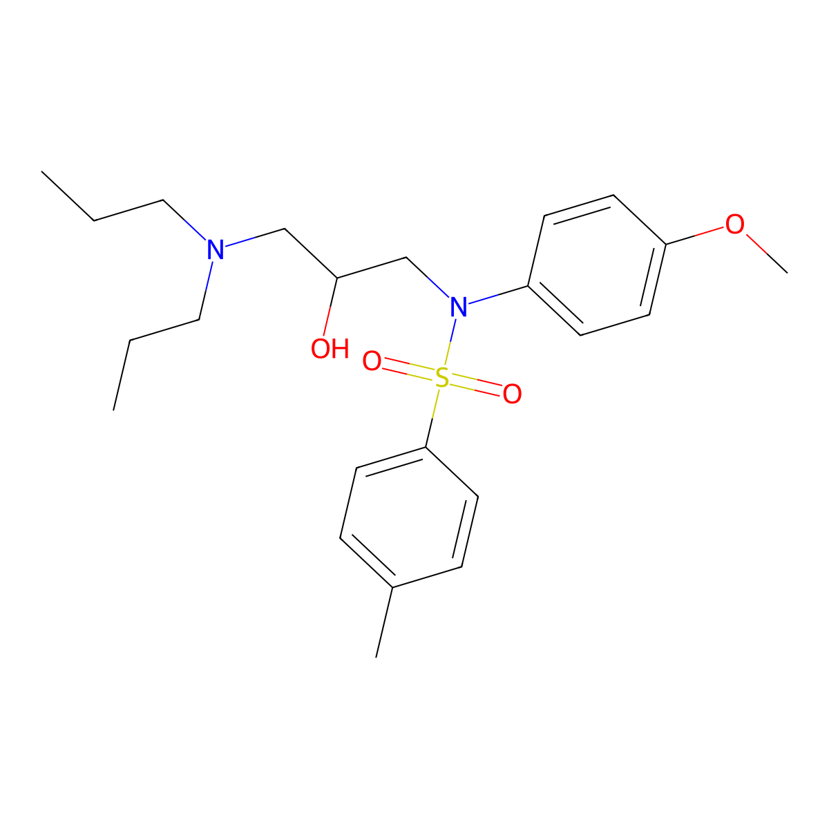 N-[3-(dipropylamino)-2-hydroxypropyl]-N-(4-methoxyphenyl)-4-methylbenzenesulfonamide molecular structure, CAS 432498-20-9