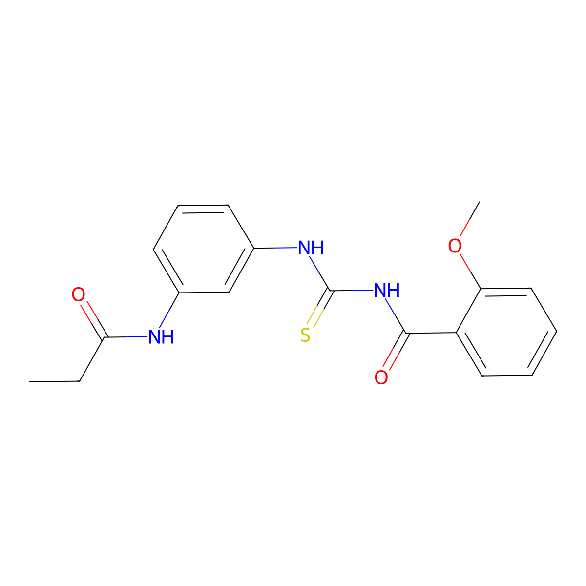 2-methoxy-N-[[3-(propanoylamino)phenyl]carbamothioyl]benzamide molecular structure, CAS 432498-26-5