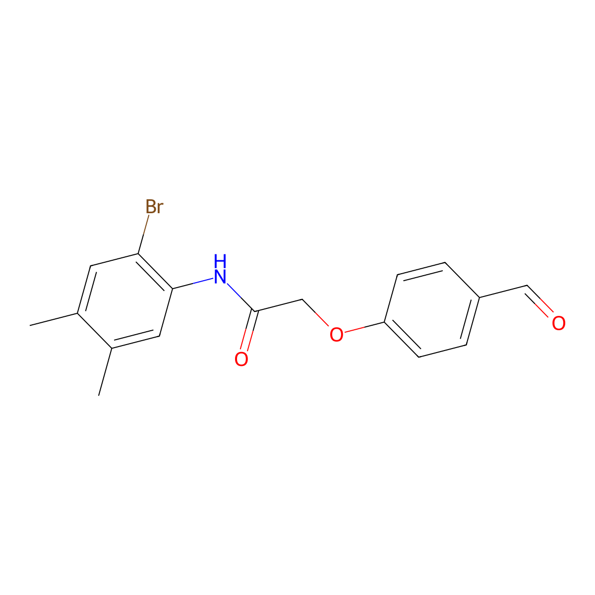N-(2-bromo-4,5-dimethylphenyl)-2-(4-formylphenoxy)acetamide molecular structure, CAS 432498-48-1