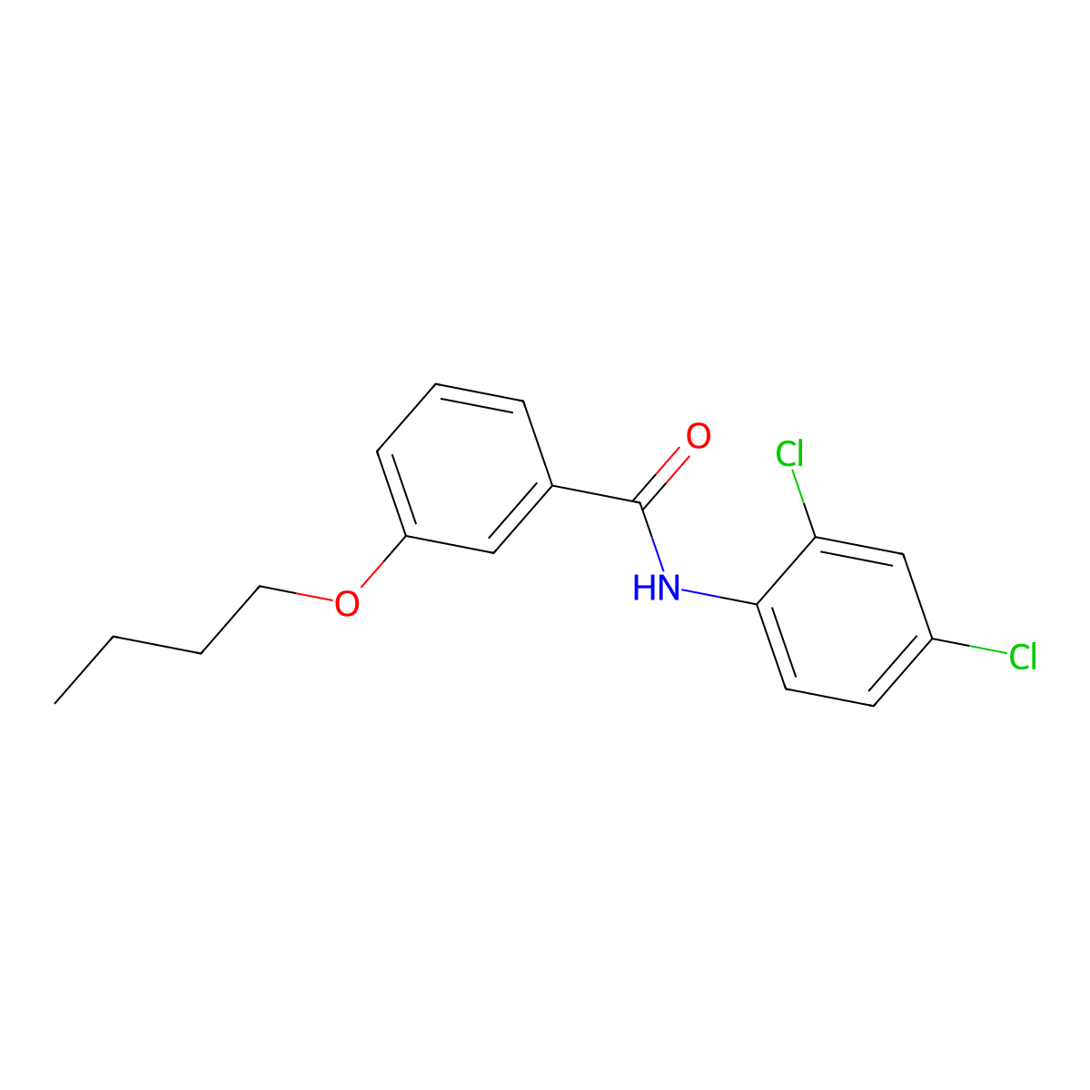 3-butoxy-N-(2,4-dichlorophenyl)benzamide molecular structure, CAS 432498-73-2