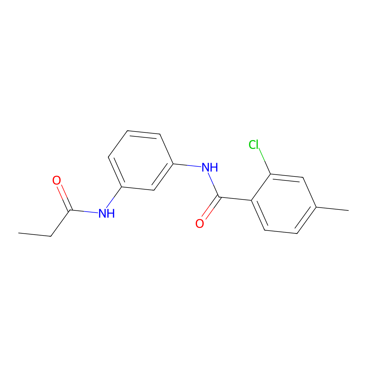 2-chloro-4-methyl-N-[3-(propanoylamino)phenyl]benzamide molecular structure, CAS 432498-75-4