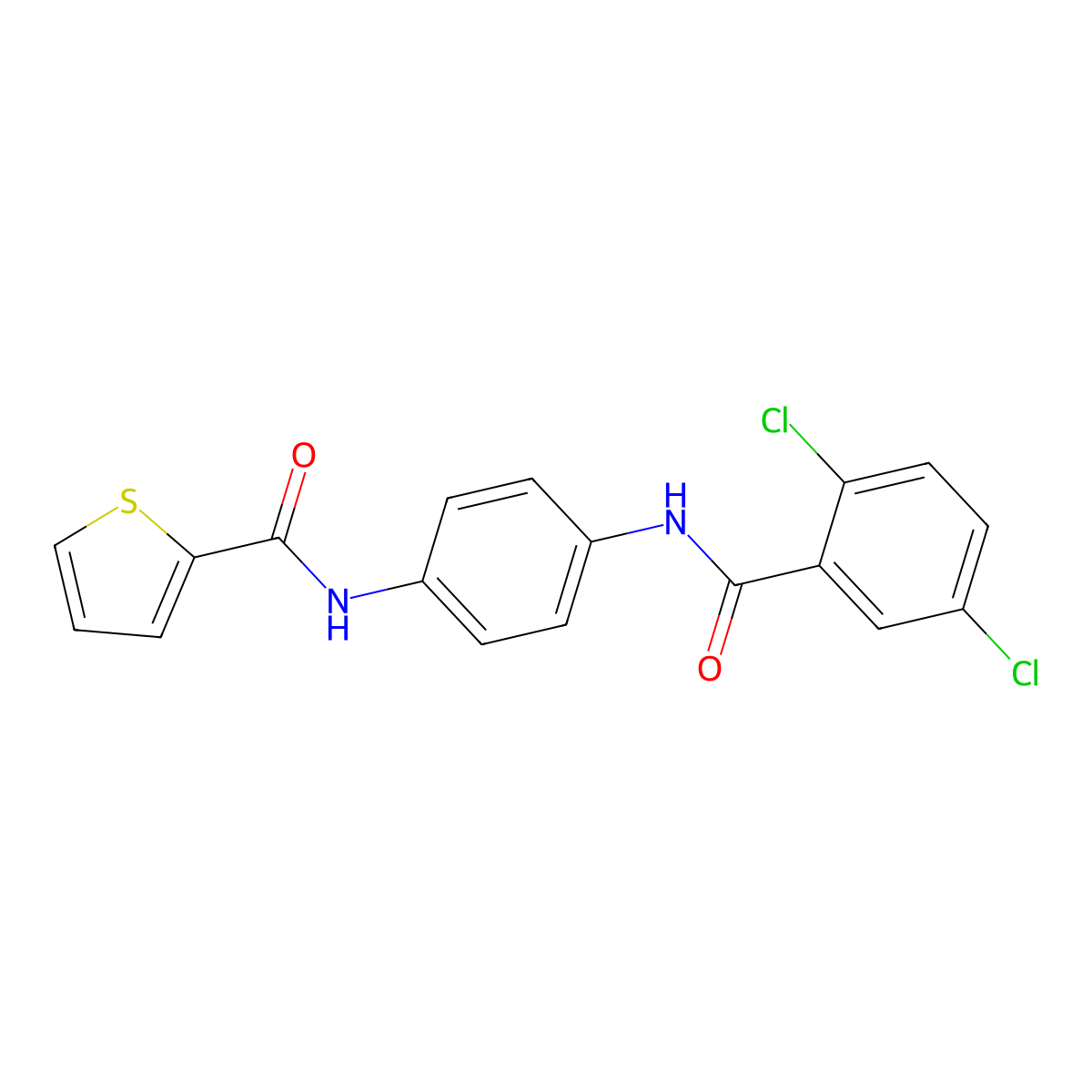 N-[4-[(2,5-dichlorobenzoyl)amino]phenyl]thiophene-2-carboxamide molecular structure, CAS 432498-89-0