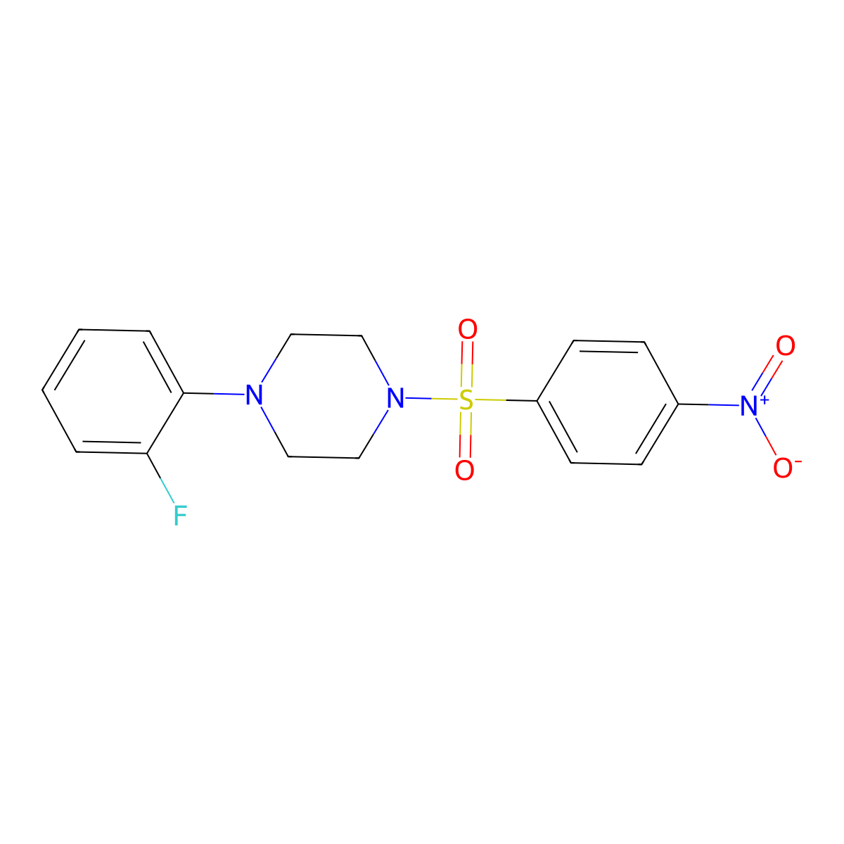 1-(2-Fluorophenyl)-4-(4-nitrophenyl)sulfonylpiperazine molecular structure, CAS 432499-01-9