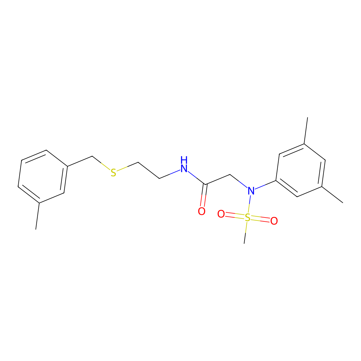 2-(3,5-dimethyl-N-methylsulfonylanilino)-N-[2-[(3-methylphenyl)methylsulfanyl]ethyl]acetamide molecular structure, CAS 432499-12-2