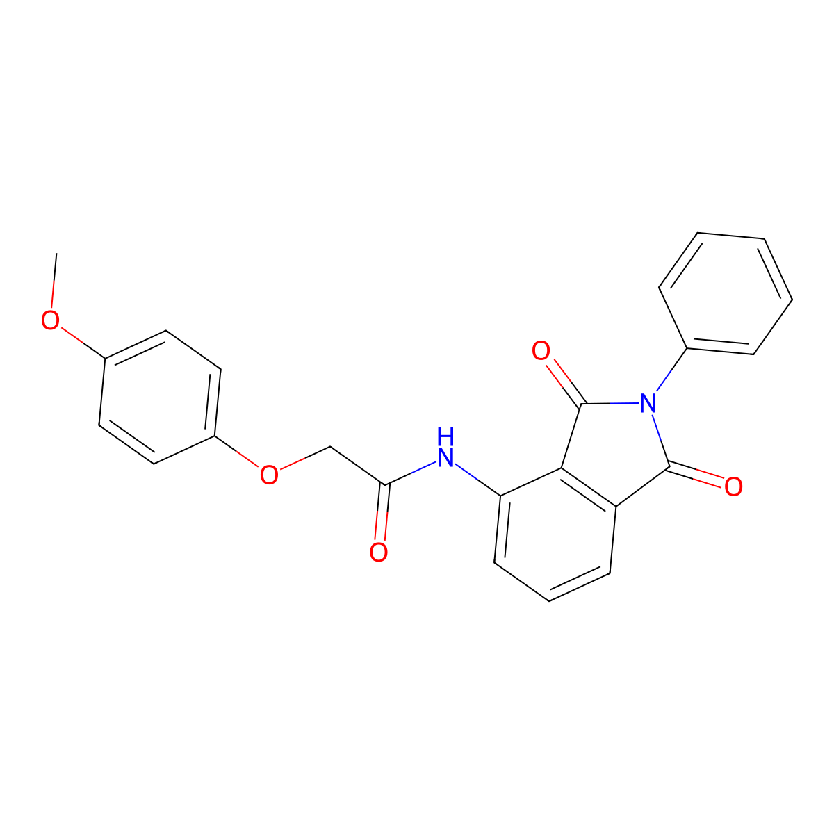 N-(1,3-dioxo-2-phenylisoindol-4-yl)-2-(4-methoxyphenoxy)acetamide molecular structure, CAS 432499-18-8