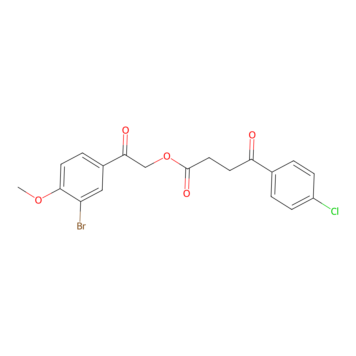 2-(3-Bromo-4-methoxyphenyl)-2-oxoethyl 4-(4-chlorophenyl)-4-oxobutanoate molecular structure, CAS 432499-22-4