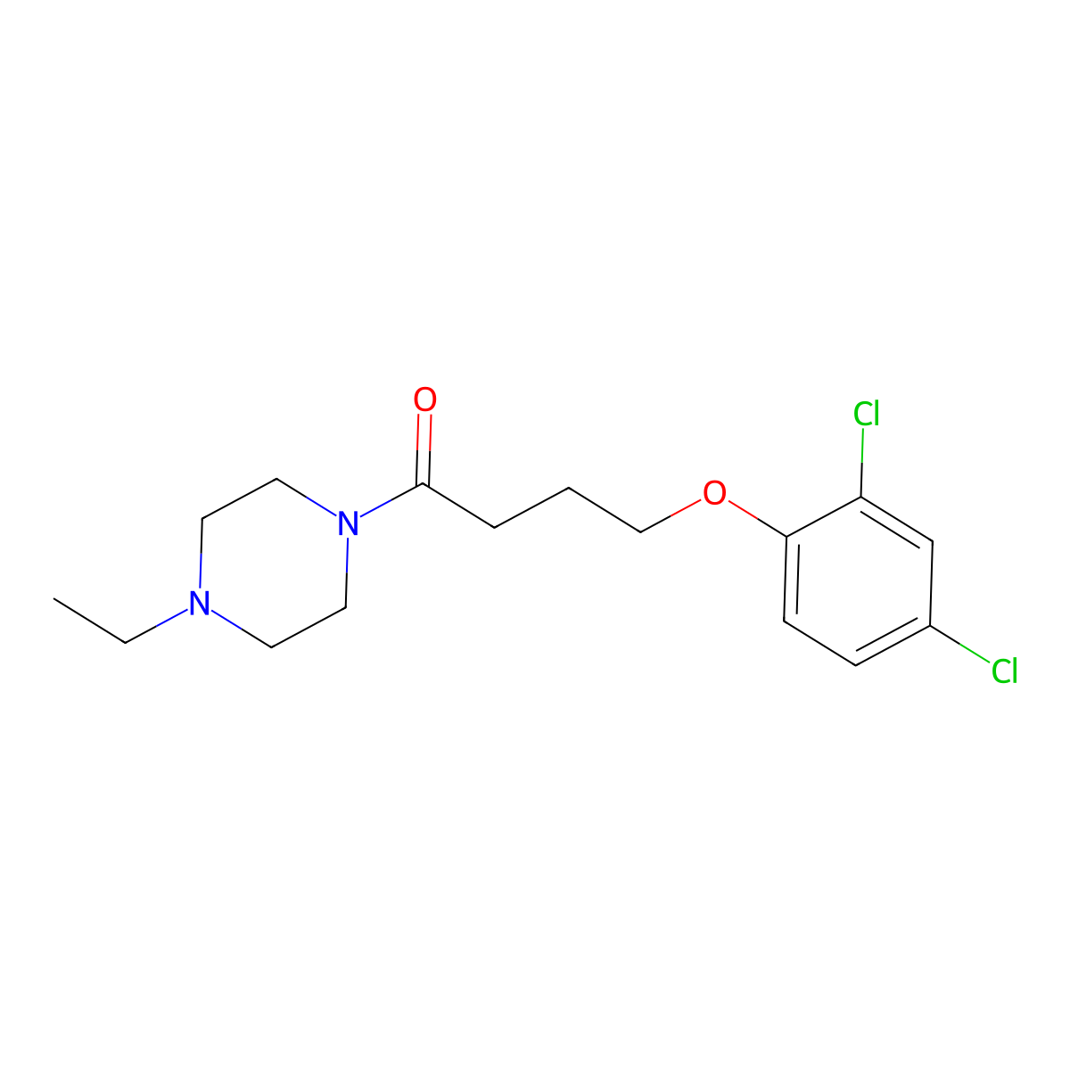 4-(2,4-Dichlorophenoxy)-1-(4-ethylpiperazin-1-yl)butan-1-one molecular structure, CAS 432499-45-1