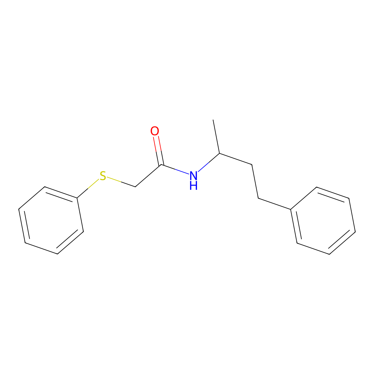 N-(4-phenylbutan-2-yl)-2-phenylsulfanylacetamide molecular structure, CAS 432499-54-2
