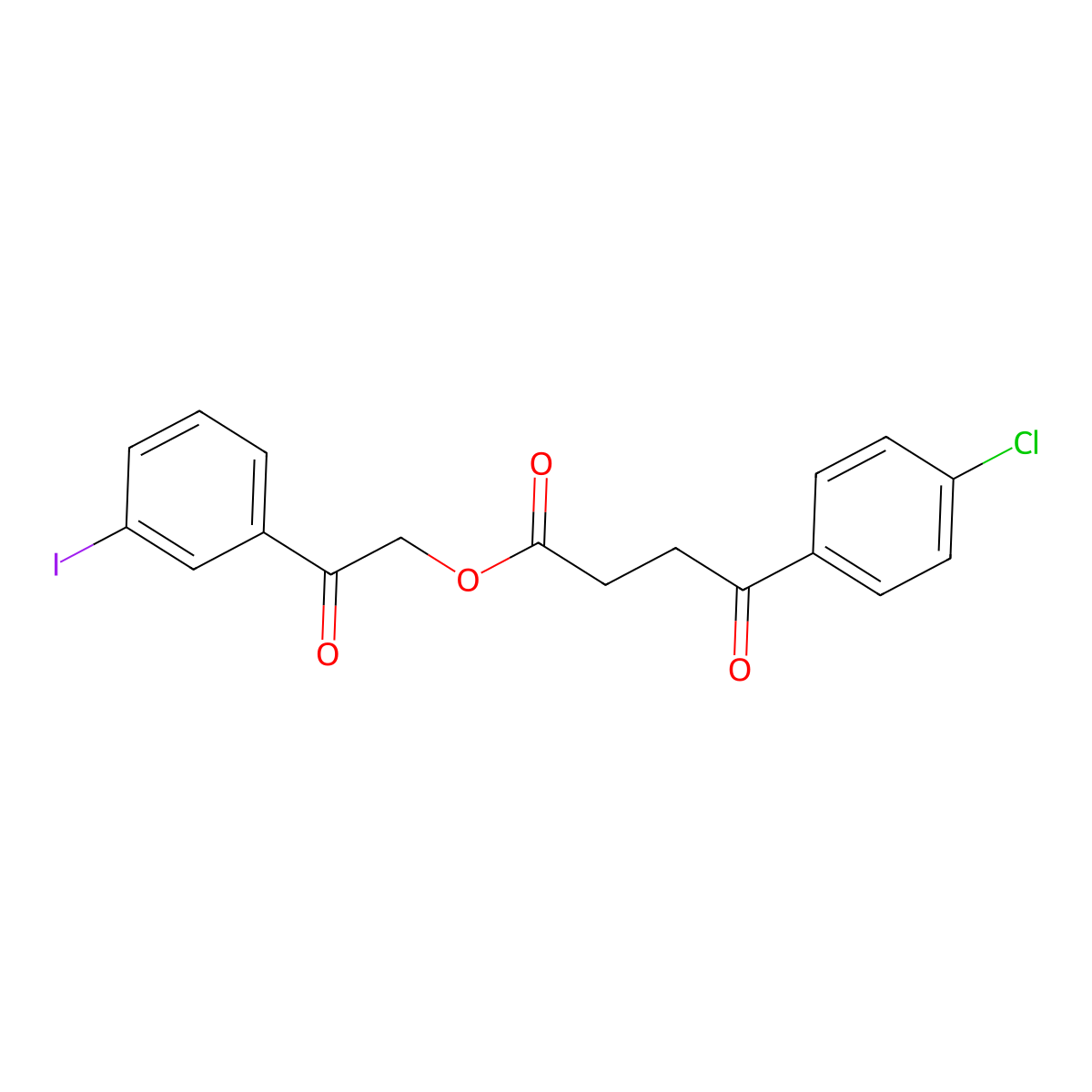 2-(3-Iodophenyl)-2-oxoethyl 4-(4-chlorophenyl)-4-oxobutanoate molecular structure, CAS 432499-55-3