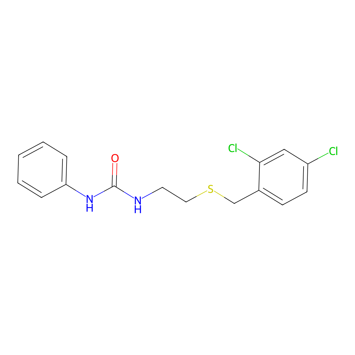 1-[2-[(2,4-Dichlorophenyl)methylsulfanyl]ethyl]-3-phenylurea molecular structure, CAS 432499-57-5
