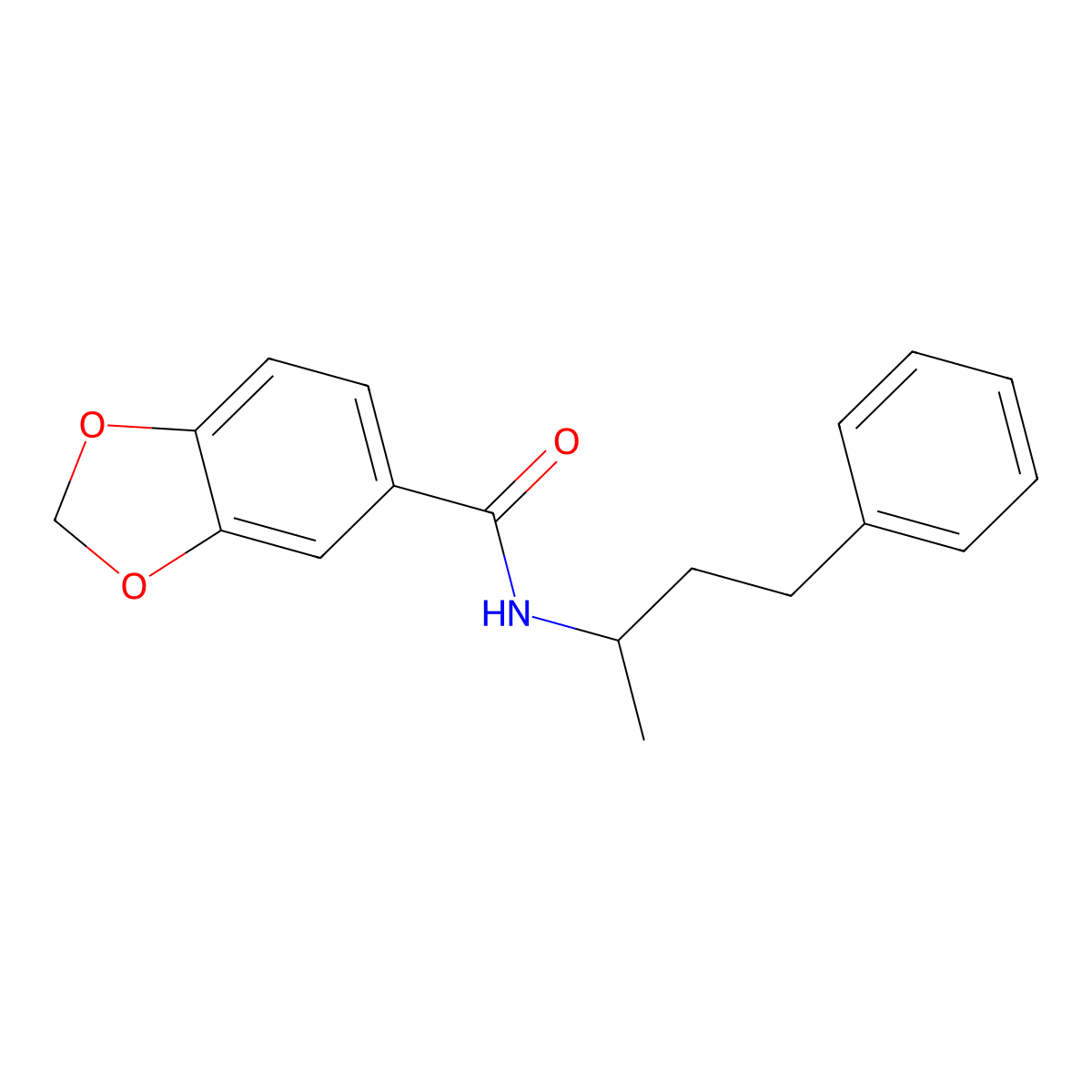 N-(4-phenylbutan-2-yl)-1,3-dioxaindane-5-carboxamide molecular structure, CAS 432499-62-2
