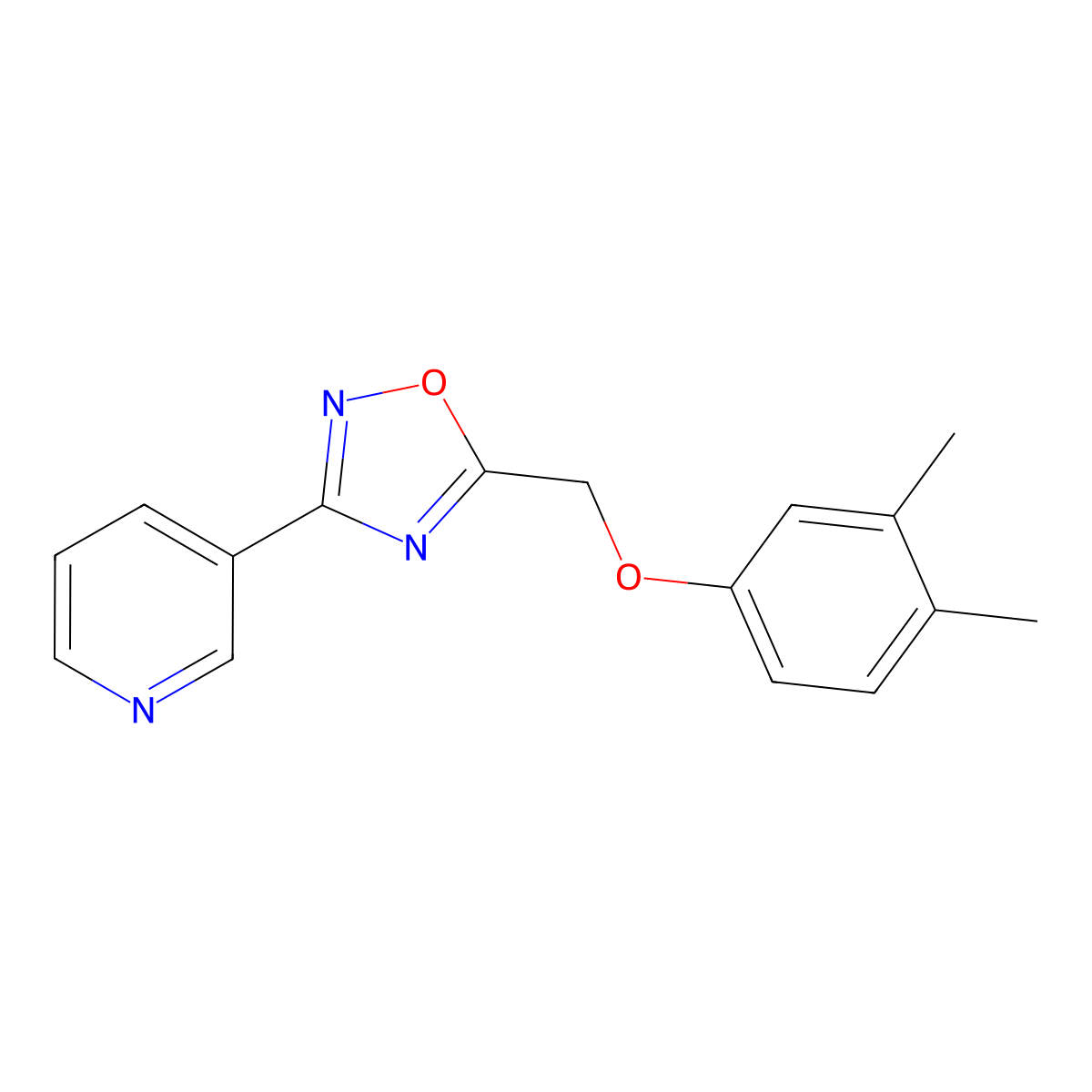 5-[(3,4-Dimethylphenoxy)methyl]-3-pyridin-3-yl-1,2,4-oxadiazole molecular structure, CAS 432499-66-6