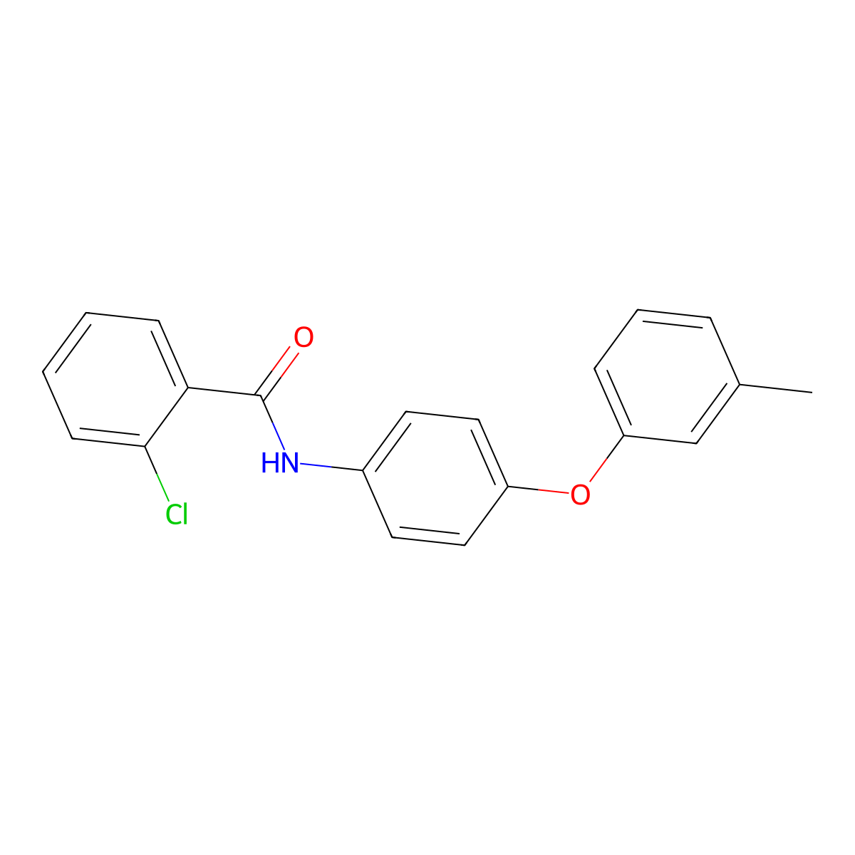 2-chloro-N-[4-(3-methylphenoxy)phenyl]benzamide molecular structure, CAS 432499-80-4