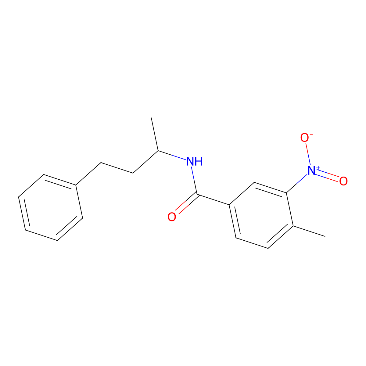 4-methyl-3-nitro-N-(4-phenylbutan-2-yl)benzamide molecular structure, CAS 432499-83-7