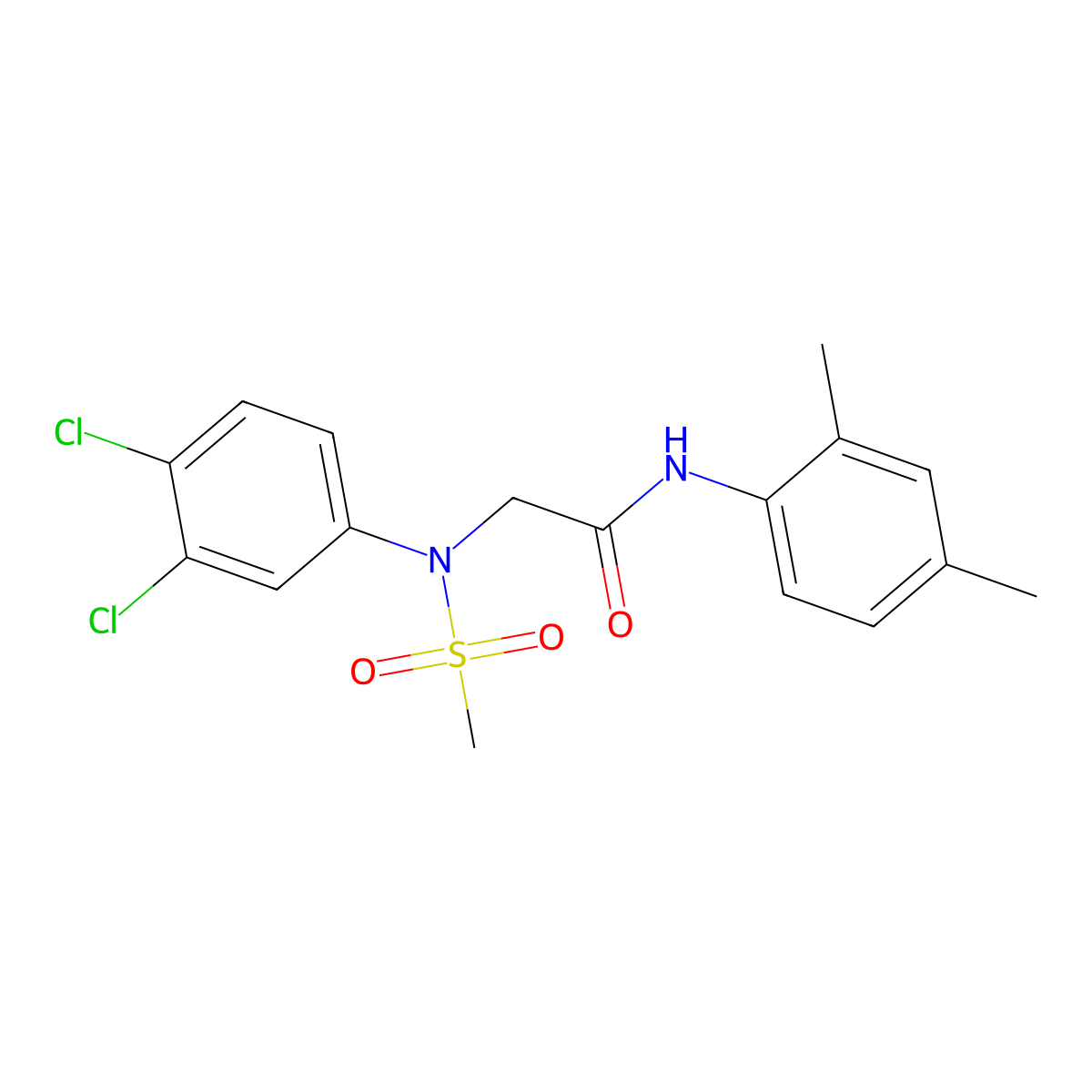 2-(3,4-dichloro-N-methylsulfonylanilino)-N-(2,4-dimethylphenyl)acetamide molecular structure, CAS 432499-88-2