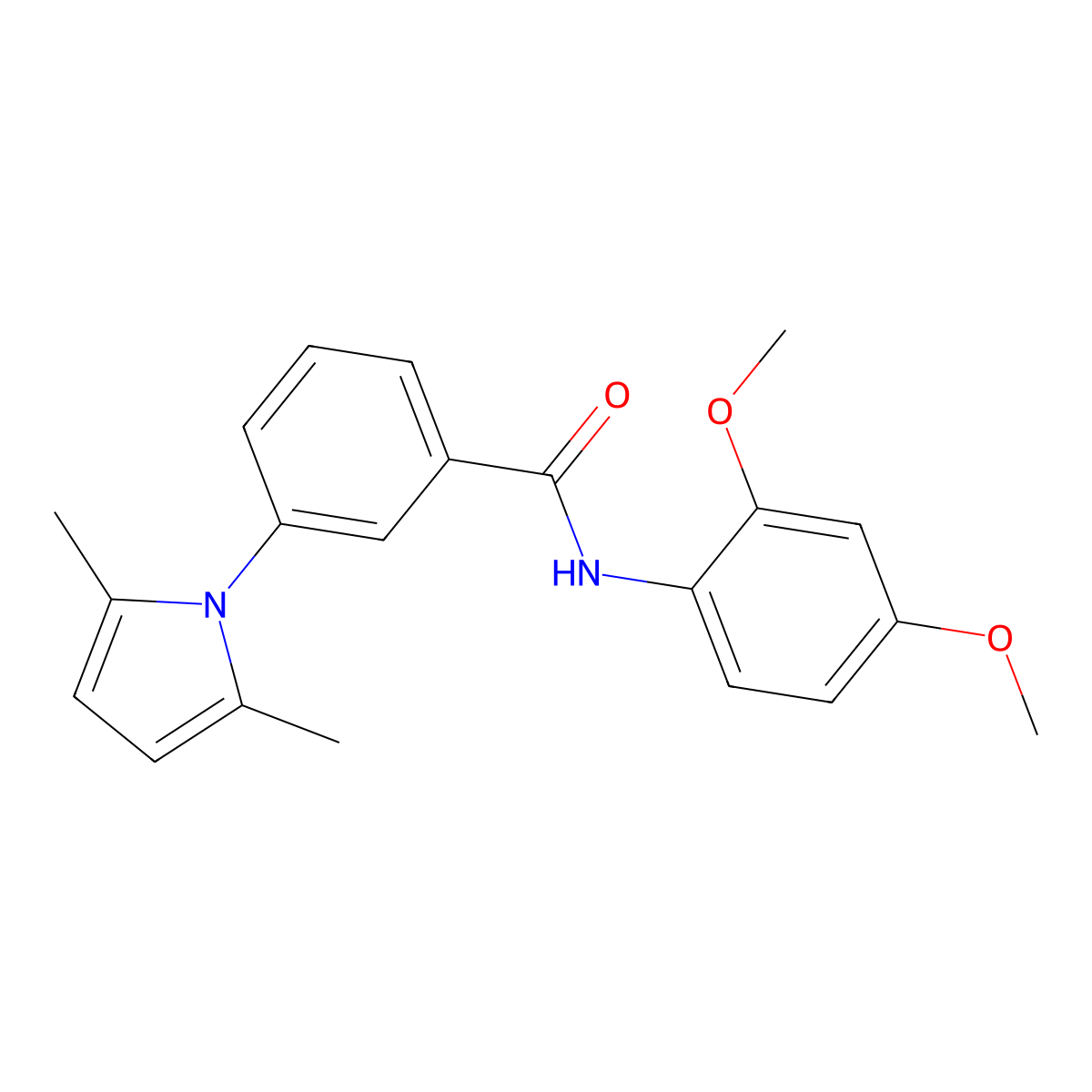 N-(2,4-dimethoxyphenyl)-3-(2,5-dimethyl-1H-pyrrol-1-yl)benzamide molecular structure, CAS 432500-04-4