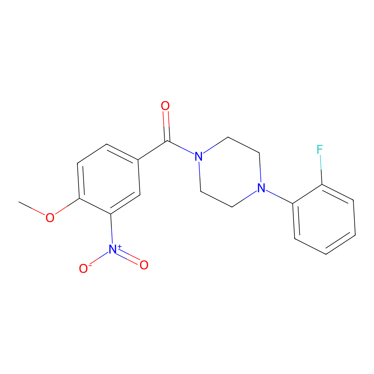 [4-(2-Fluorophenyl)piperazin-1-yl]-(4-methoxy-3-nitrophenyl)methanone molecular structure, CAS 432500-05-5
