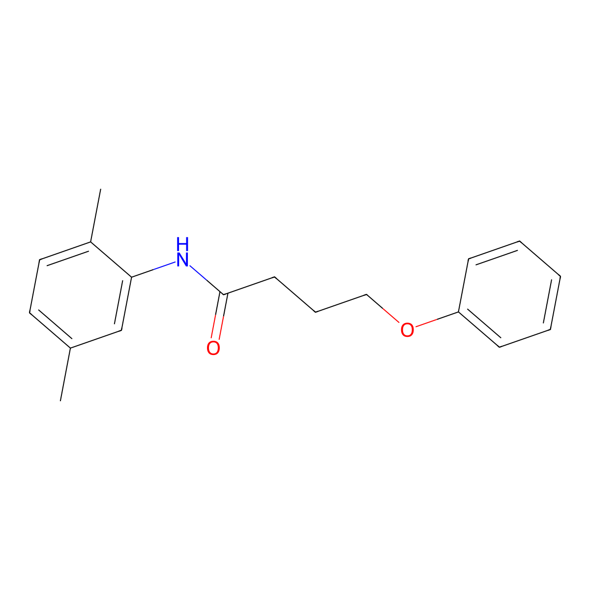 N-(2,5-dimethylphenyl)-4-phenoxybutanamide molecular structure, CAS 432500-30-6