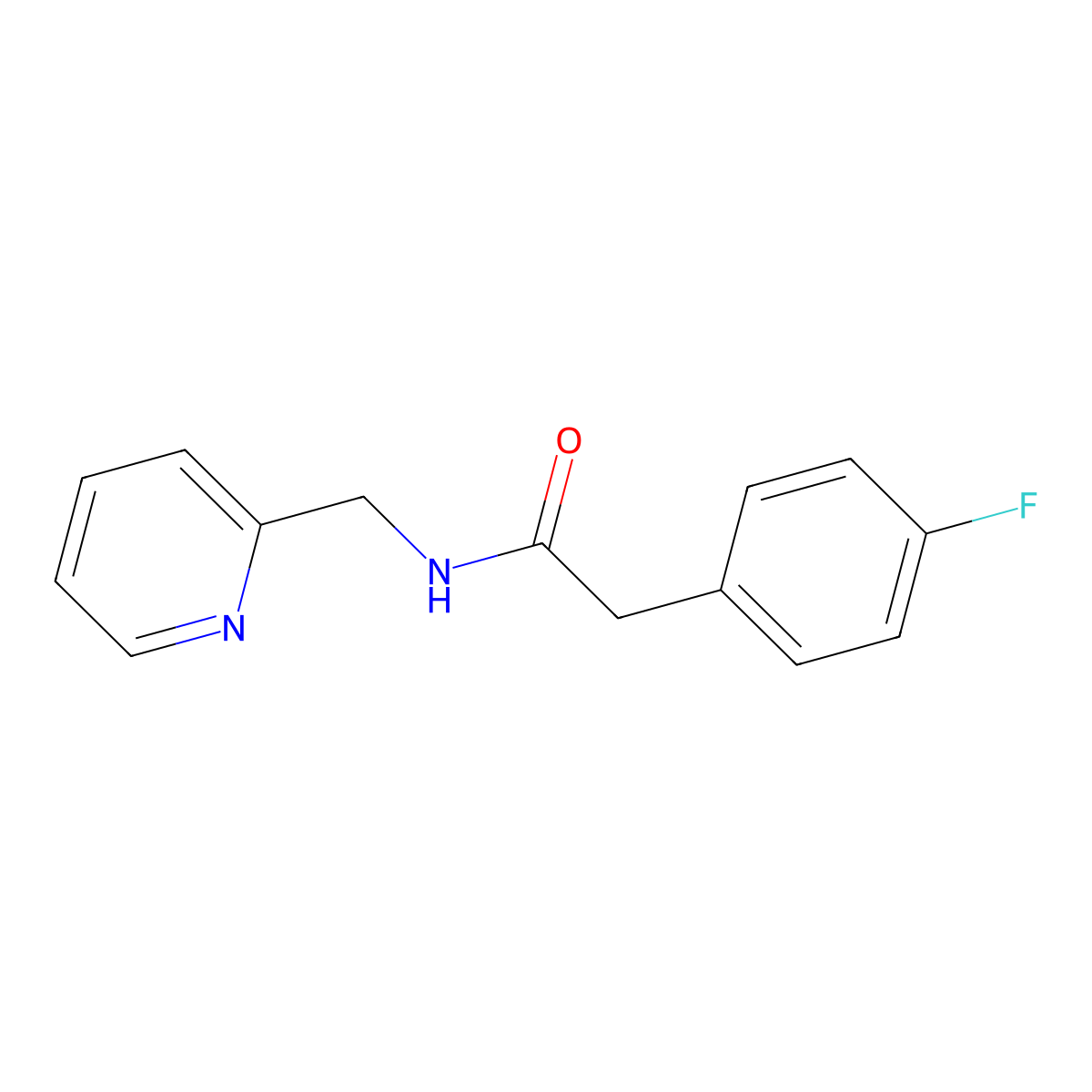 2-(4-fluorophenyl)-N-(pyridin-2-ylmethyl)acetamide molecular structure, CAS 432500-39-5