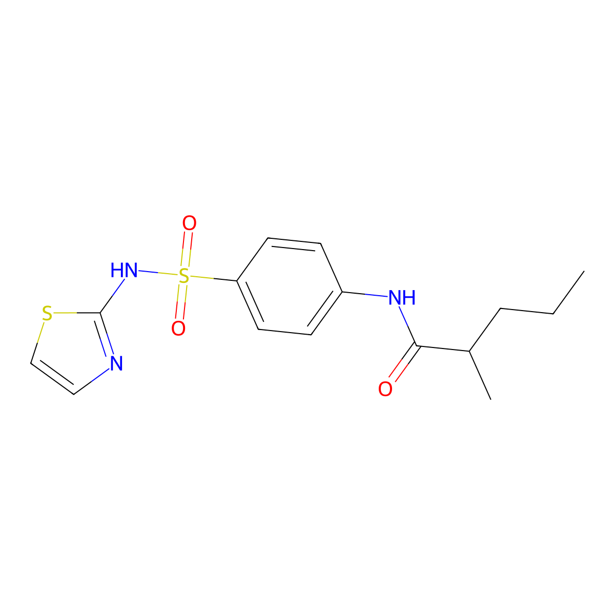 2-methyl-N-[4-(1,3-thiazol-2-ylsulfamoyl)phenyl]pentanamide molecular structure, CAS 432500-50-0