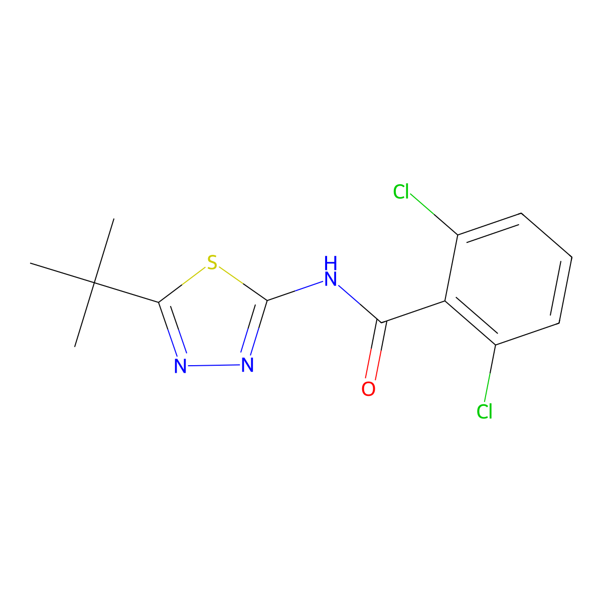 N-(5-tert-butyl-1,3,4-thiadiazol-2-yl)-2,6-dichlorobenzamide molecular structure, CAS 432500-52-2