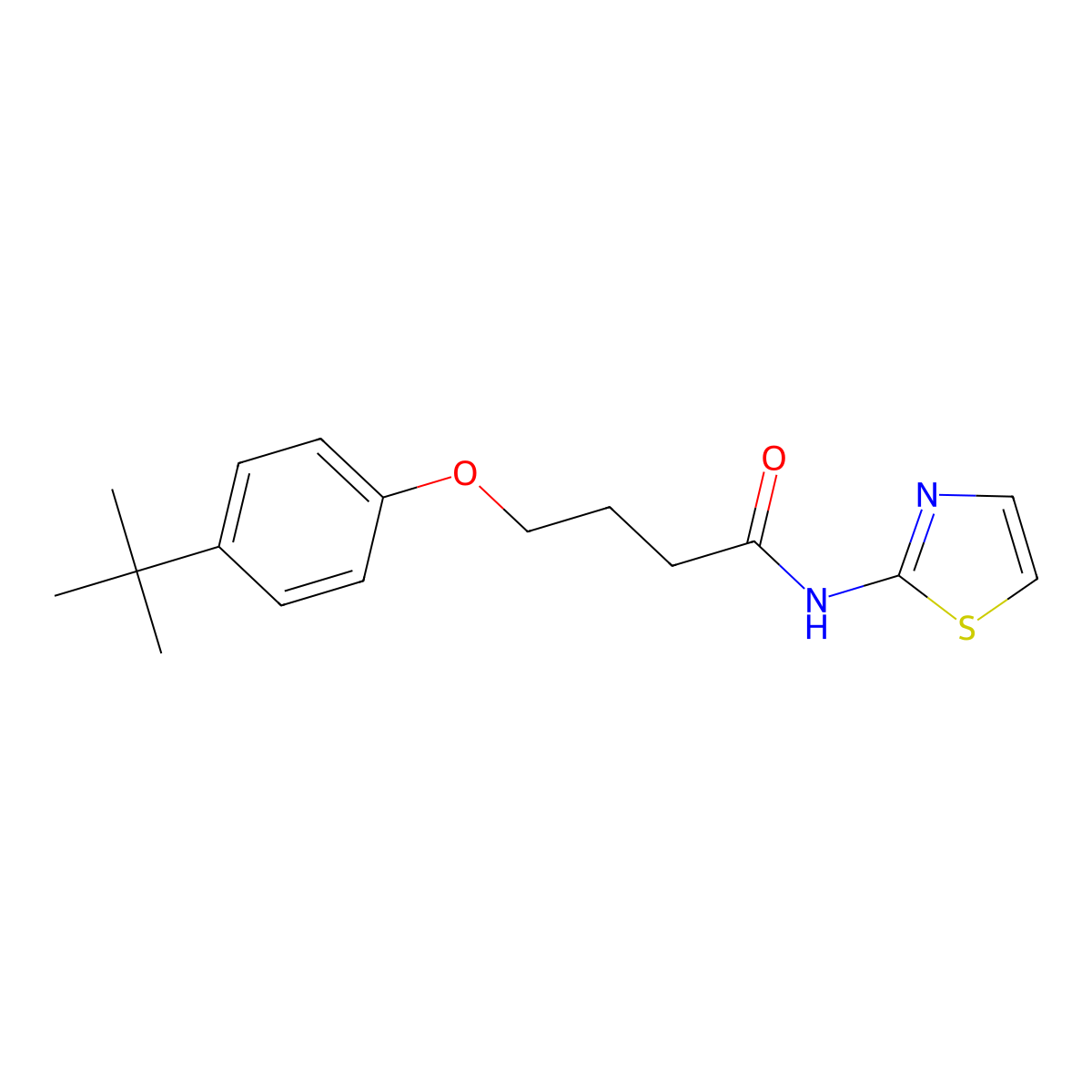 4-(4-tert-butylphenoxy)-N-(1,3-thiazol-2-yl)butanamide molecular structure, CAS 432500-53-3
