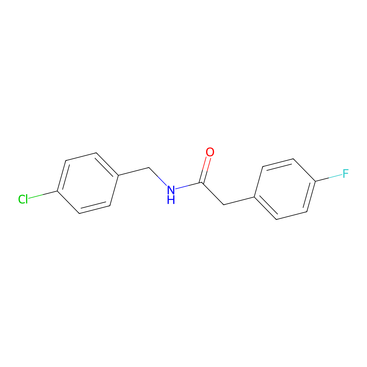 N-[(4-chlorophenyl)methyl]-2-(4-fluorophenyl)acetamide molecular structure, CAS 432500-63-5