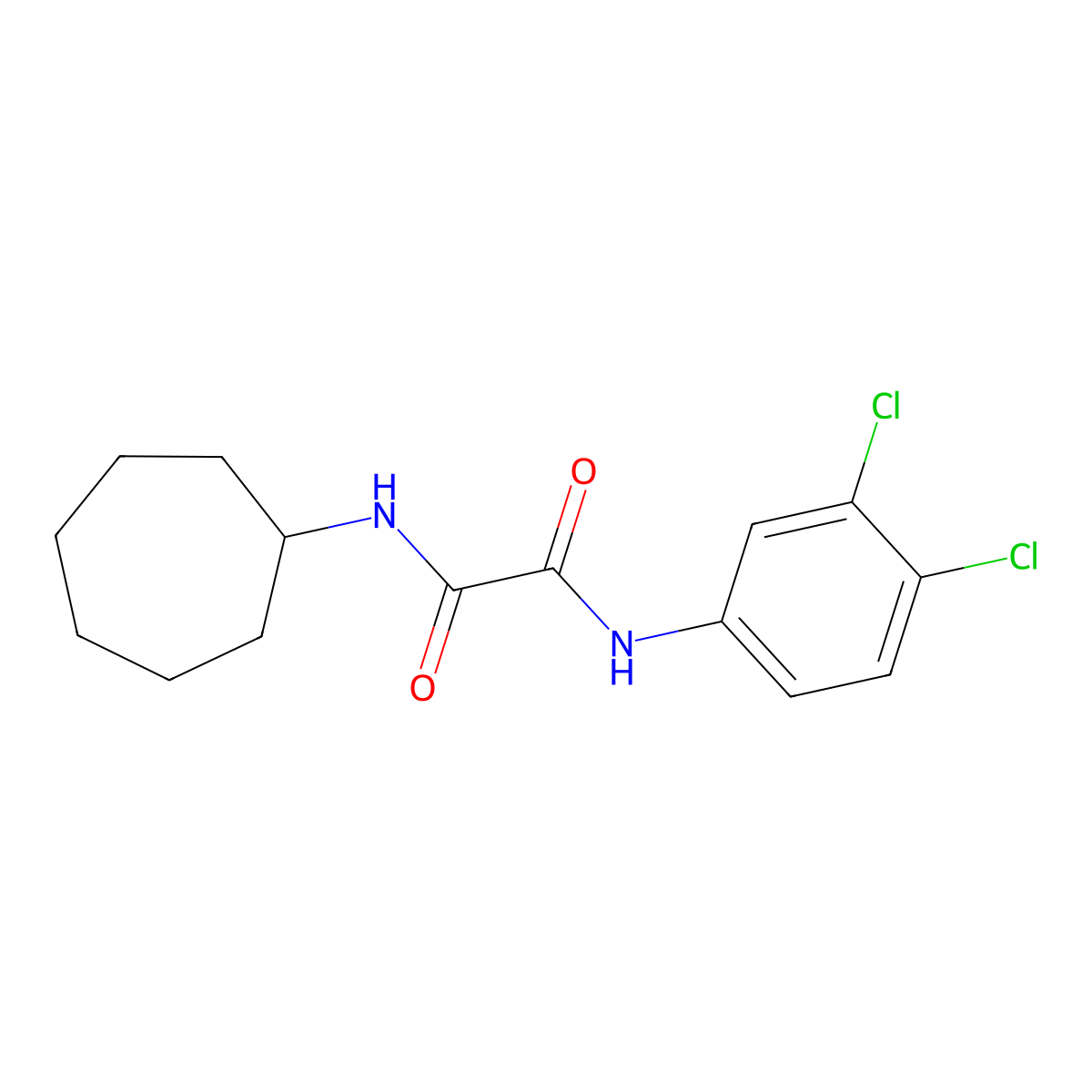 N-cycloheptyl-N'-(3,4-dichlorophenyl)ethanediamide molecular structure, CAS 432500-73-7