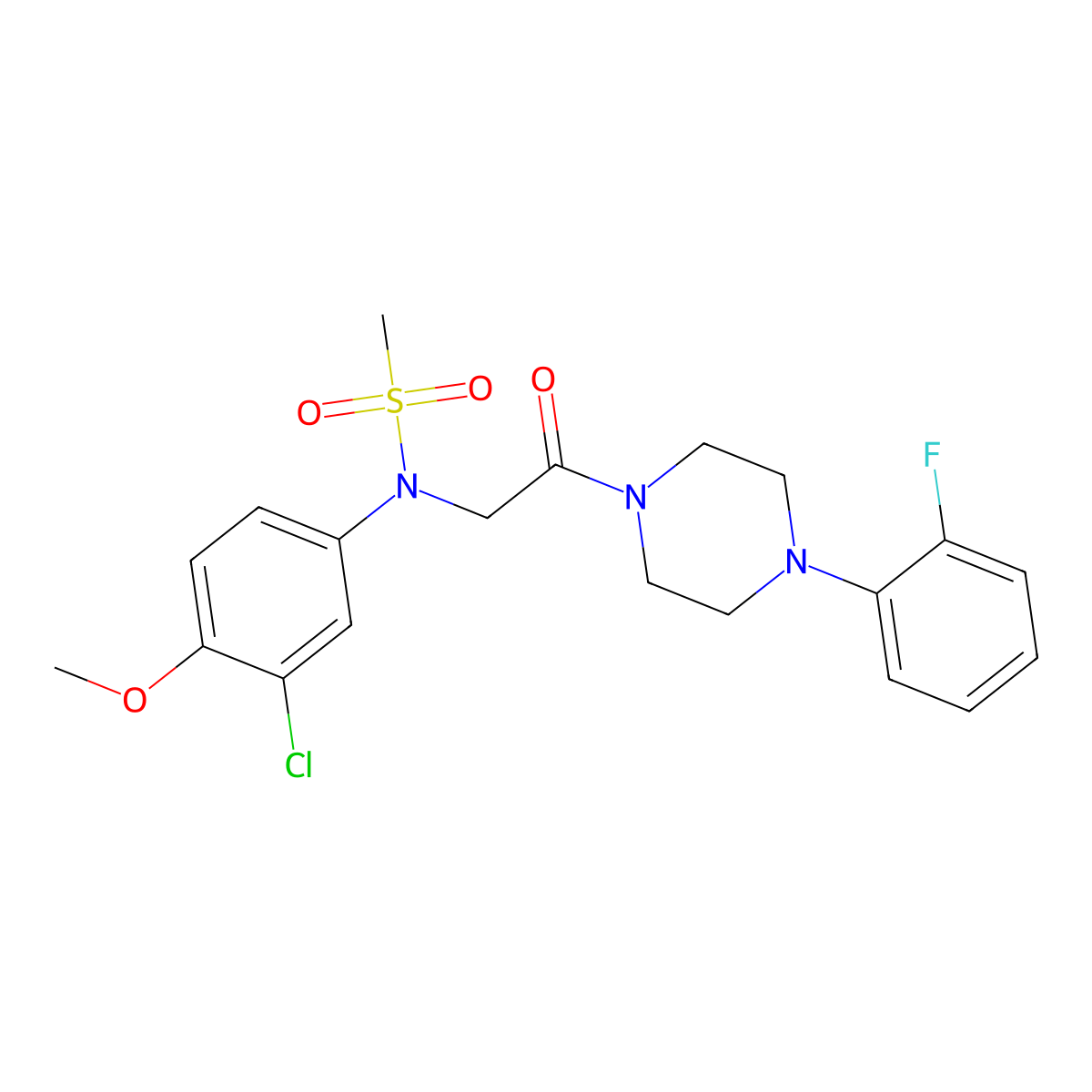 N-(3-chloro-4-methoxyphenyl)-N-[2-[4-(2-fluorophenyl)piperazin-1-yl]-2-oxoethyl]methanesulfonamide molecular structure, CAS 432500-89-5