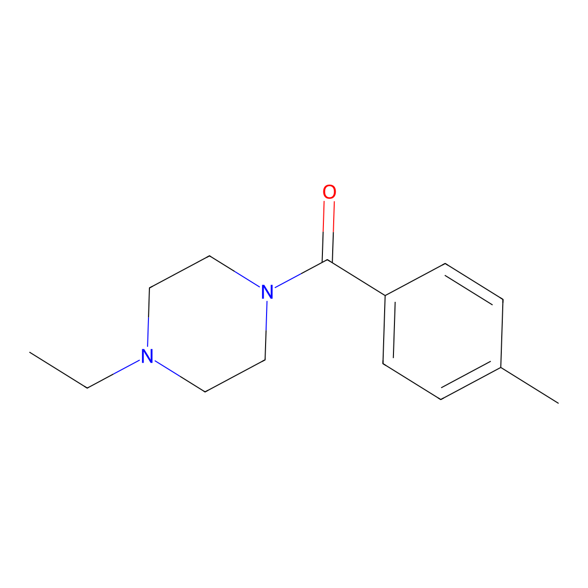 1-Ethyl-4-(4-methylbenzoyl)piperazine molecular structure, CAS 432501-00-3
