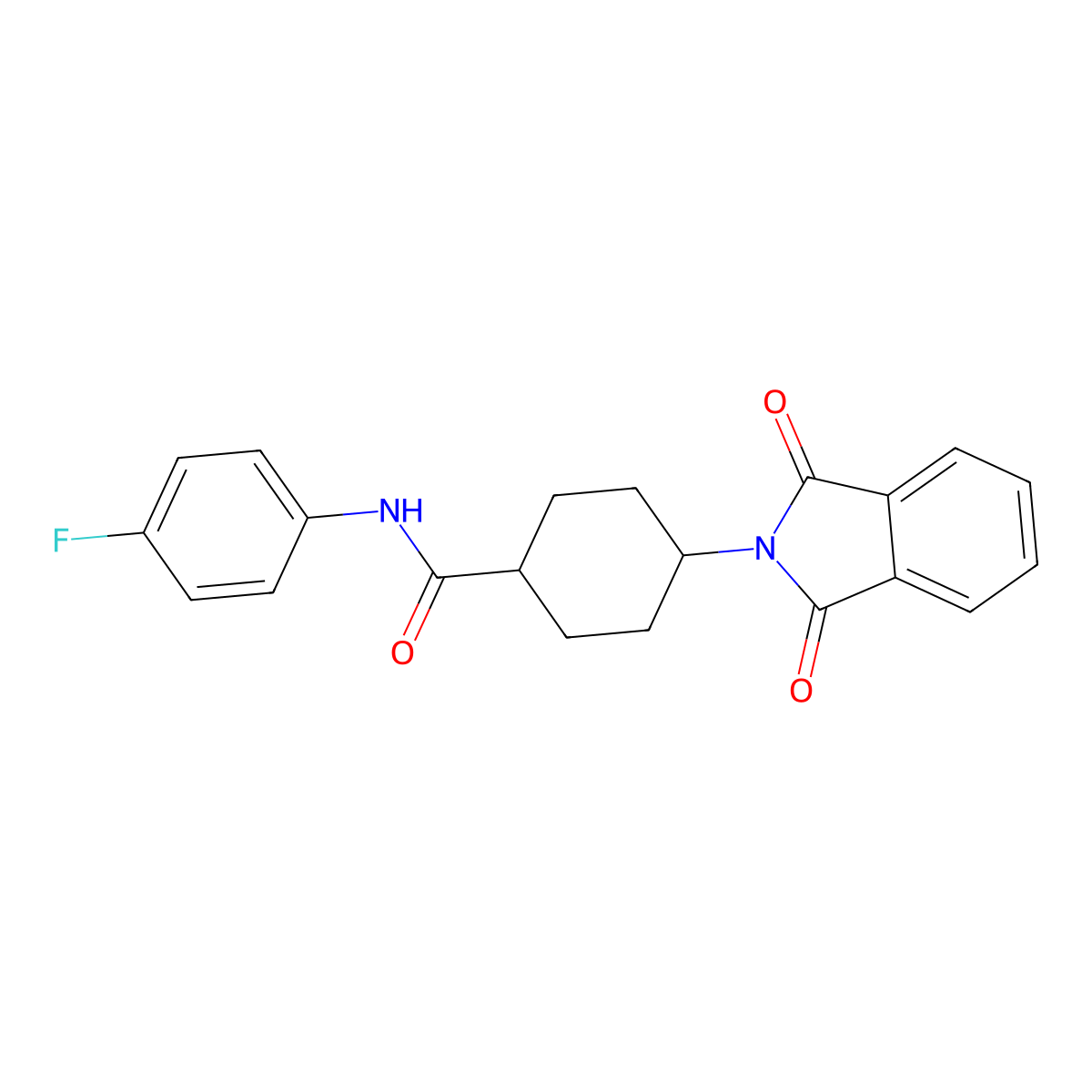 4-(1,3-dioxoisoindol-2-yl)-N-(4-fluorophenyl)cyclohexane-1-carboxamide molecular structure, CAS 432501-08-1