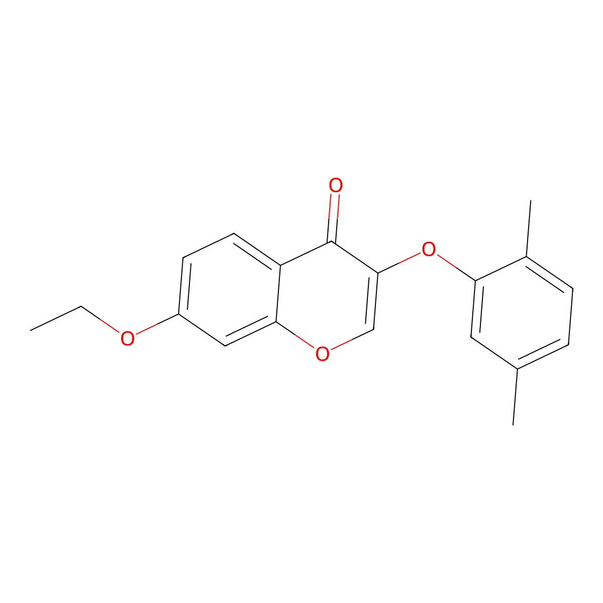 3-(2,5-dimethylphenoxy)-7-ethoxy-4H-chromen-4-one molecular structure, CAS 432501-11-6