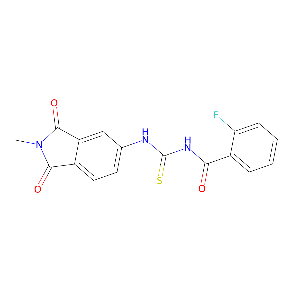 2-fluoro-N-[(2-methyl-1,3-dioxoisoindol-5-yl)carbamothioyl]benzamide molecular structure, CAS 432501-26-3