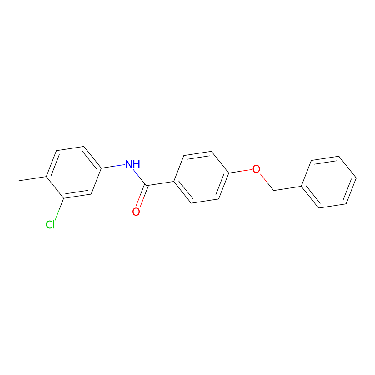 N-(3-chloro-4-methylphenyl)-4-phenylmethoxybenzamide molecular structure, CAS 432501-41-2