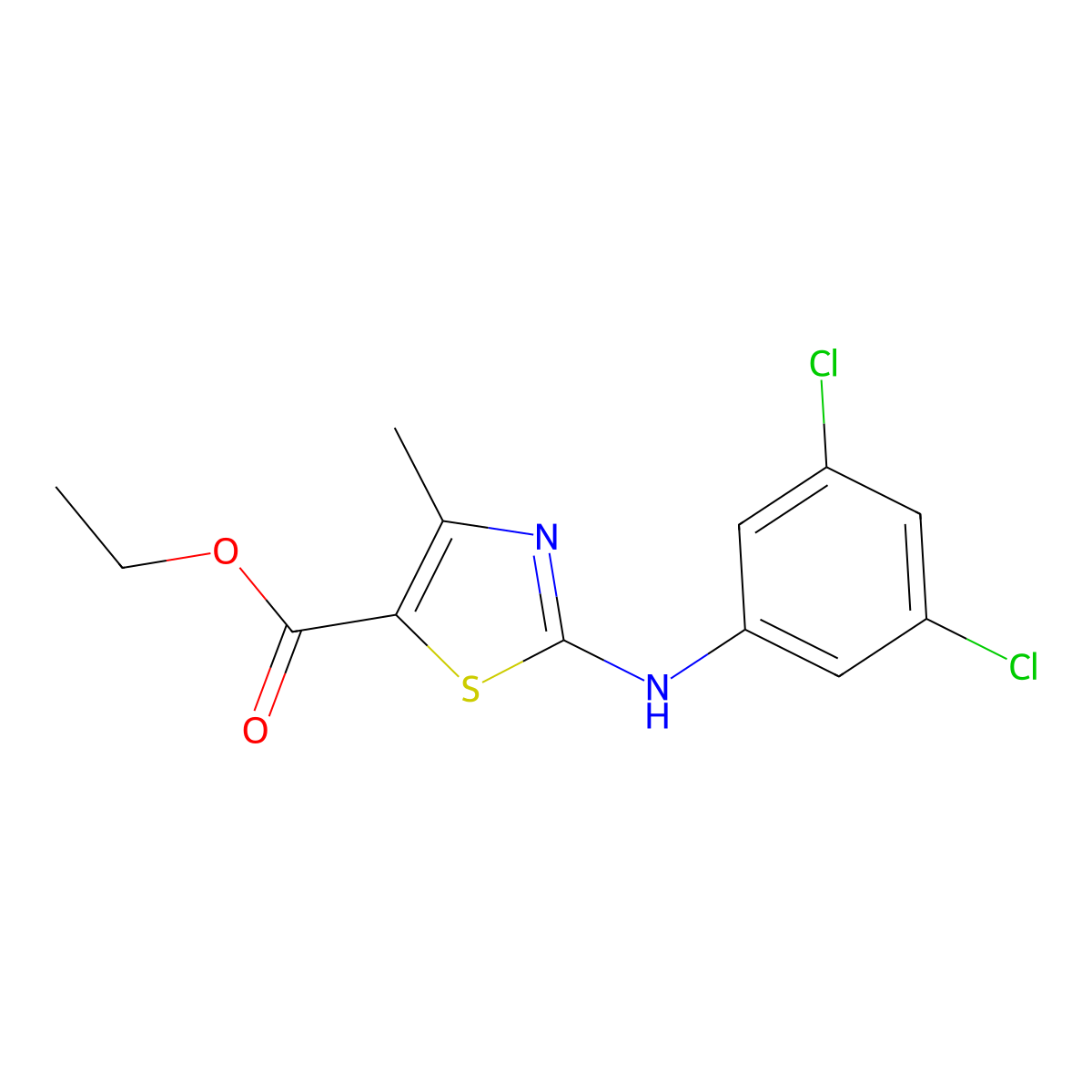 Ethyl 2-(3,5-dichloroanilino)-4-methyl-1,3-thiazole-5-carboxylate molecular structure, CAS 432501-53-6