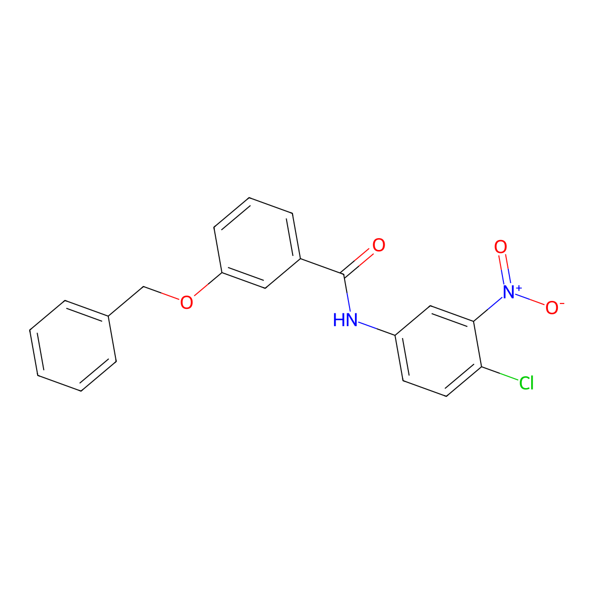 N-(4-chloro-3-nitrophenyl)-3-phenylmethoxybenzamide molecular structure, CAS 432501-57-0