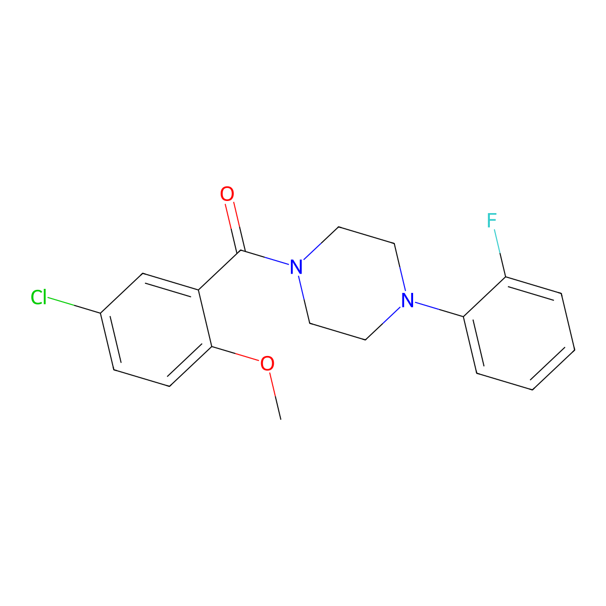 1-(5-Chloro-2-methoxybenzoyl)-4-(2-fluorophenyl)piperazine molecular structure, CAS 432501-76-3